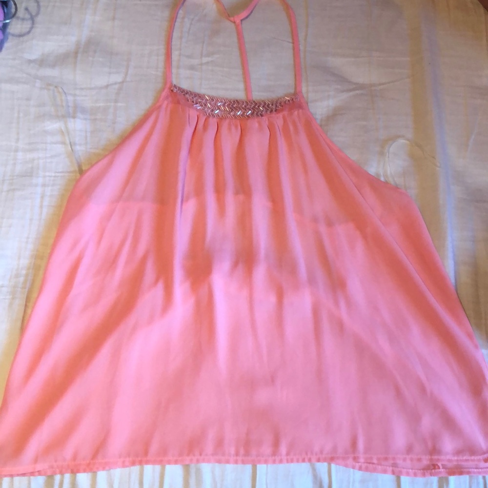 Coral pink blouse
